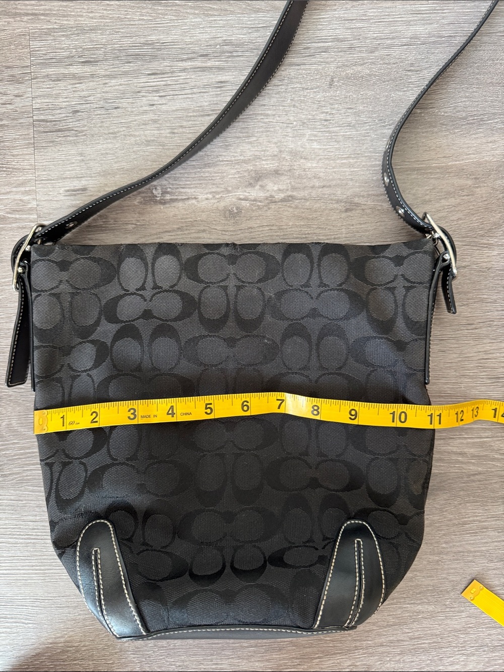Coach Black Signature Jacquard Logo Shoulder Bucket Bag - Picture 7 of 12